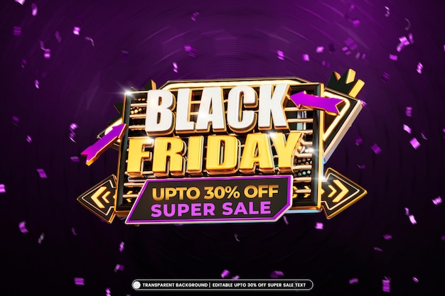 Free PSD black friday sale banner with editable text