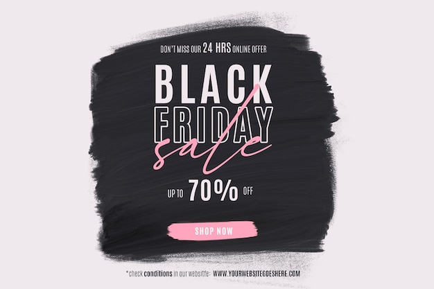 Black friday sale banner with paint shape