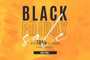 Free PSD black friday sale banner in yellow acrylic painted background