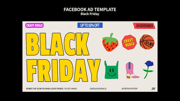 PSD gratuito modello facebook per i saldi del black friday