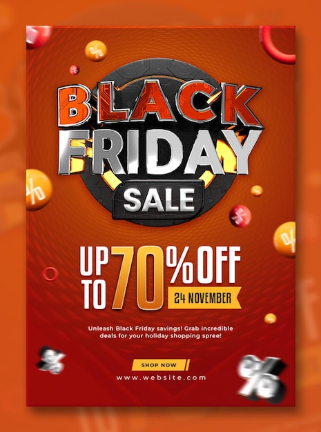 PSD gratuito modello di progettazione del volantino di vendita del black friday