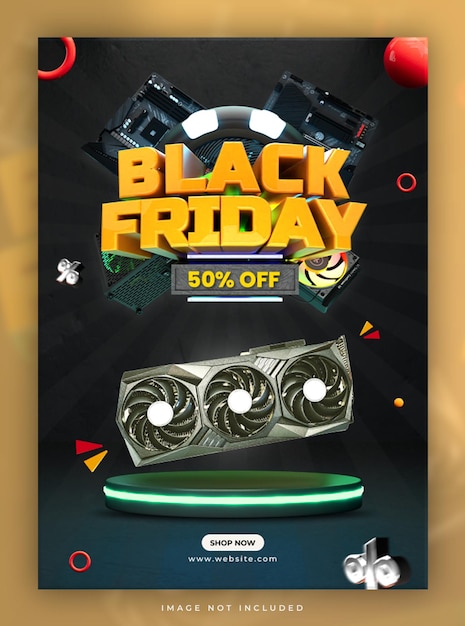 Free PSD black friday sale flyer design template