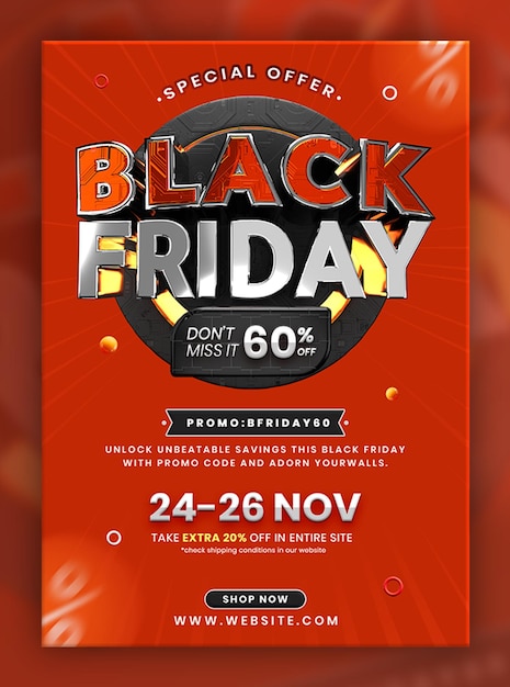 PSD gratuito black friday sale flyer design template