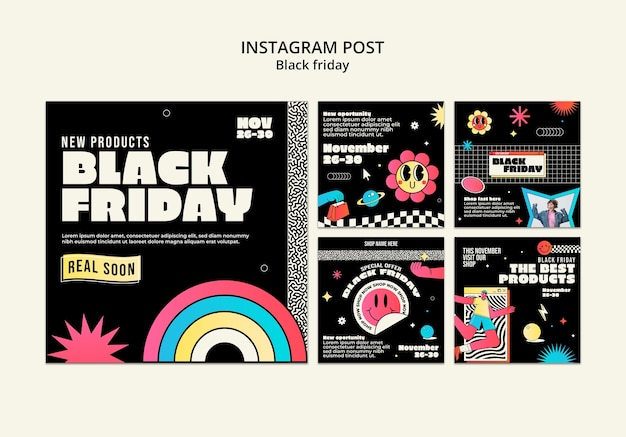 PSD gratuito post di instagram dei saldi del black friday