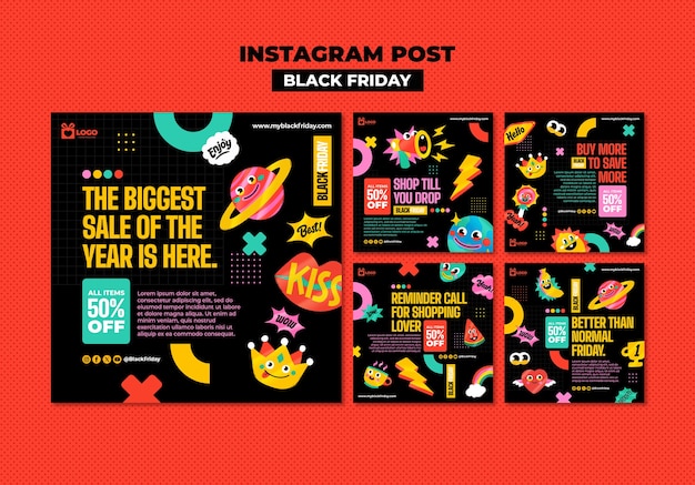 PSD gratuito post di instagram dei saldi del black friday