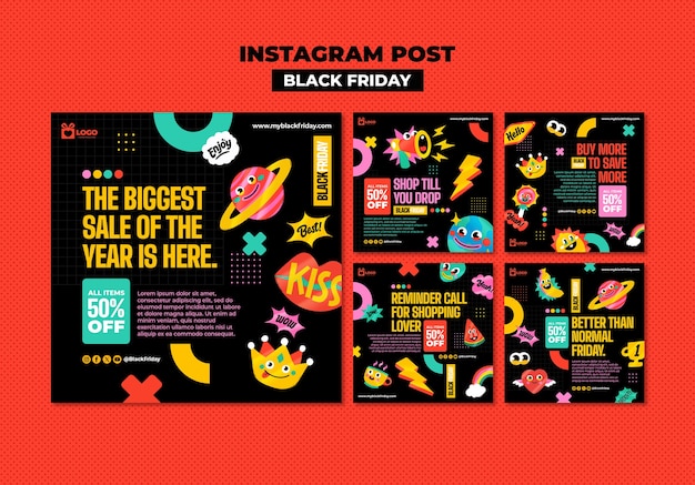 無料PSD ブラックフライデーセールのinstagram投稿