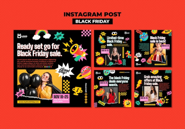 Free PSD black friday sale instagram posts