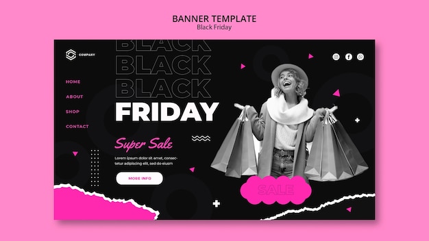 Free PSD black friday sale landing page template