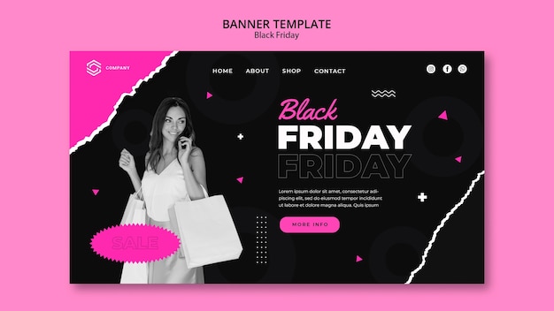 Free PSD black friday sale landing page template