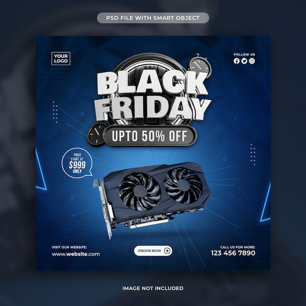 Black friday sale social media post design template