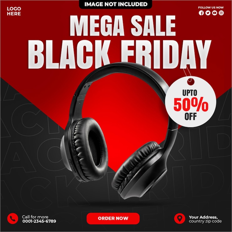 Free PSD black friday sale social media post or instagram post banner template