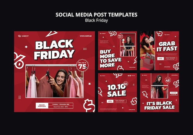 Black friday sale social media posts