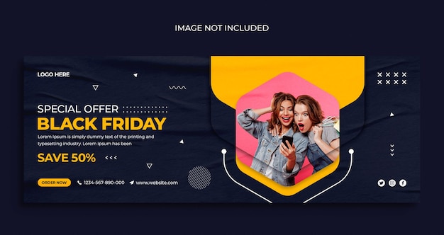 Black friday sale social media web banner flyer and facebook cover photo design template