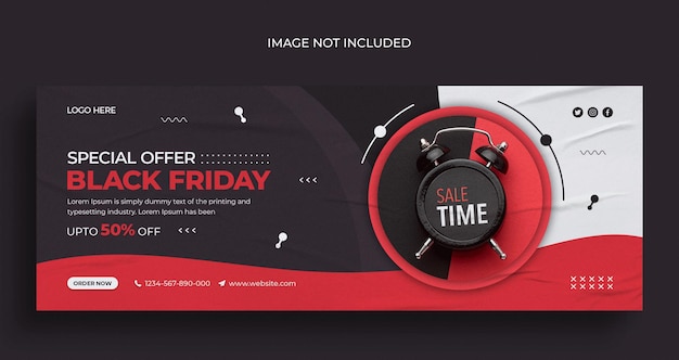 Black friday sale social media web banner flyer and facebook cover photo design template
