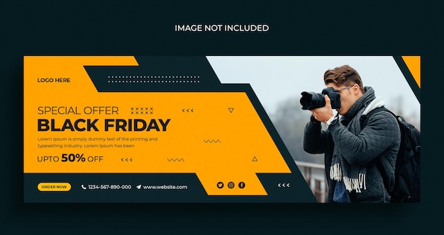 Black friday sale social media web banner flyer and facebook cover photo design template