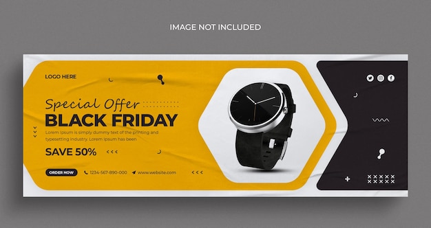 Black friday sale social media web banner flyer and facebook cover photo design template