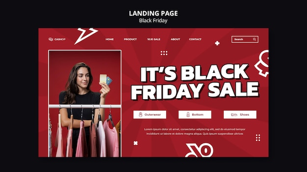 Free PSD black friday sale web template