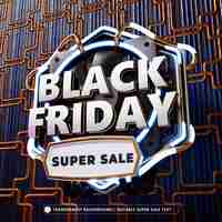 Free PSD black friday sale with copyspace 3d render illustration