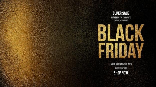 Black friday sale with golden background