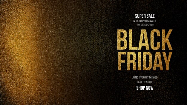 Black Friday Sale with Golden Background