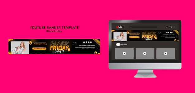 Black Friday Sale YouTube Banner Template – Free PSD Download