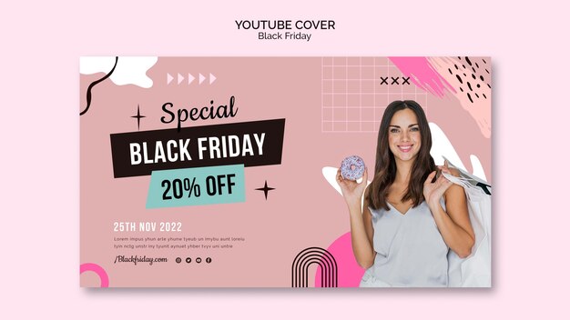 Modello di copertina youtube di vendita del black friday