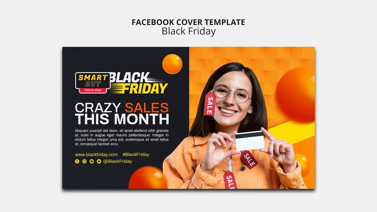 無料PSD ブラック・フライデー・セールス - フェイスブック・カバー・テンプレート