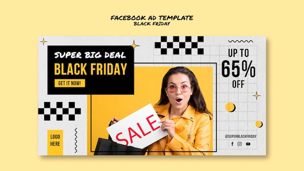 無料PSD ブラックフライデーセール facebook テンプレート