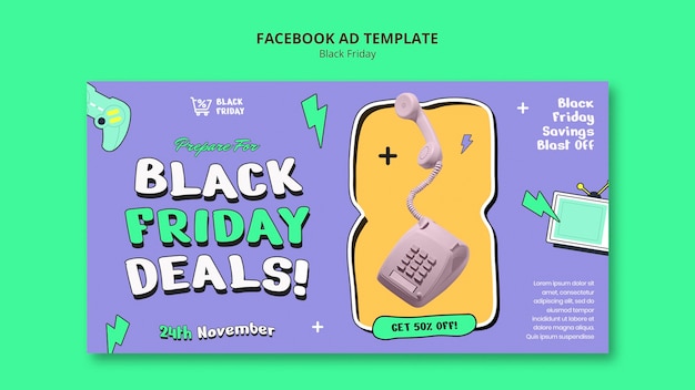 Free PSD black friday sales facebook template