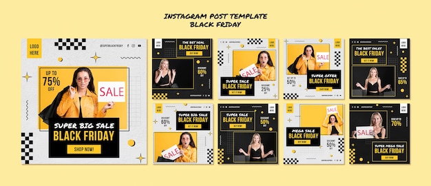 Free PSD black friday sales instagram posts