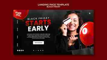 Free PSD black friday sales landing page template