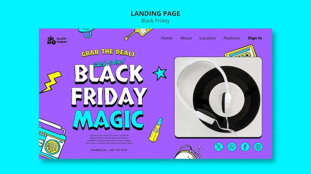 Free PSD black friday sales landing page template