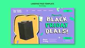 Free PSD black friday sales landing page template