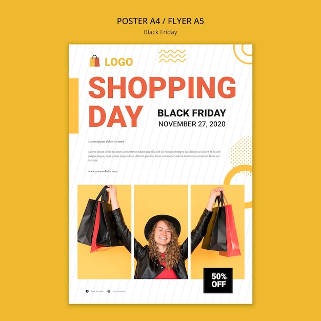 Free PSD black friday shop sale flyer template