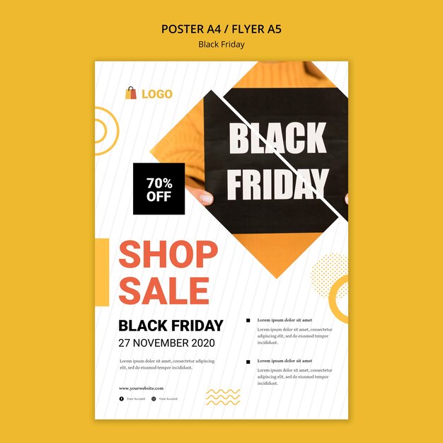 Black friday shop sale poster template