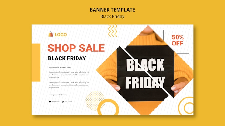 मुफ़्त PSD black friday shopping banner template