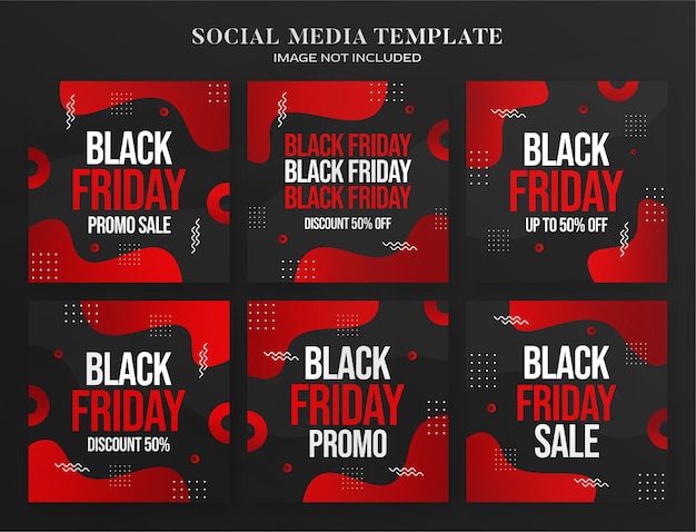 Black friday social media banner and instagram post template