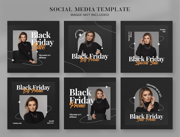 Black friday social media banner and instagram post template