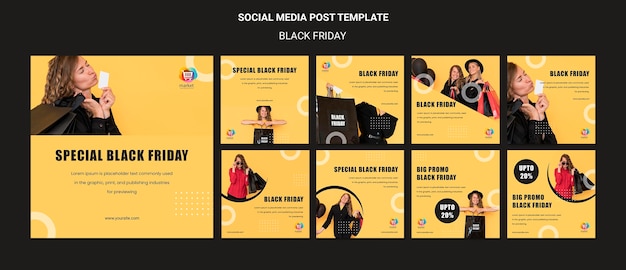 Black friday social media post template