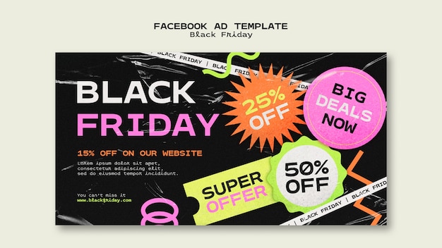 Modello promozionale per i social media del black friday