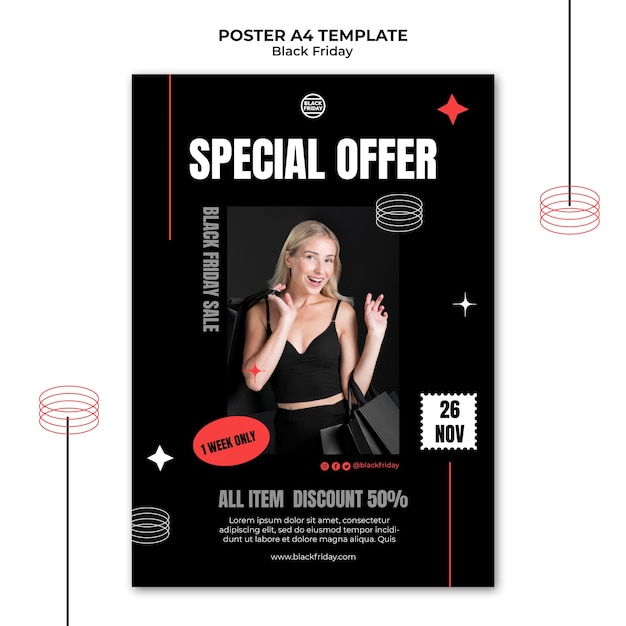 Black friday special offer poster template