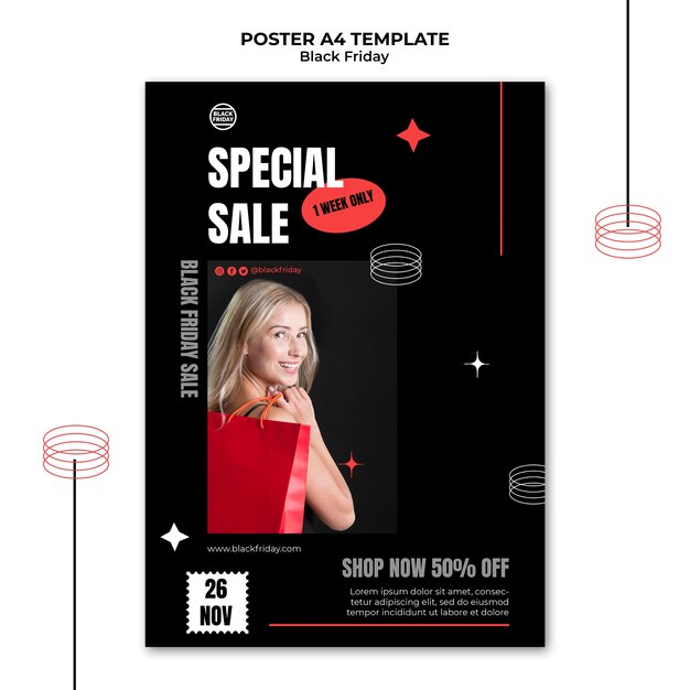 PSD gratuito modello di poster di vendita speciale del black friday