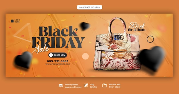 PSD gratuito modello di copertina di facebook super vendita del black friday