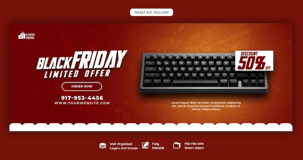 Black friday super sale facebook cover template