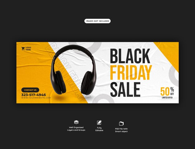 Black Friday super sale Facebook cover template