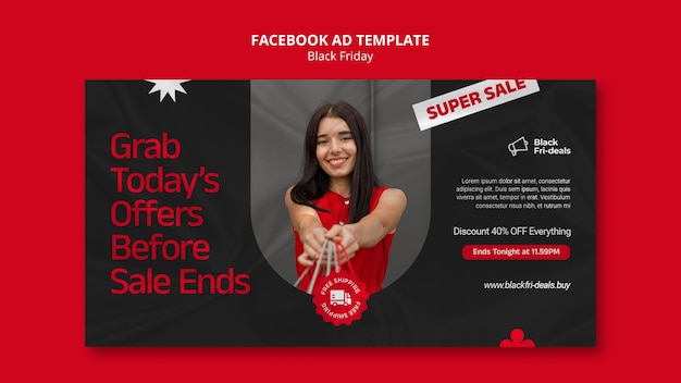 Free PSD black friday super sale facebook template