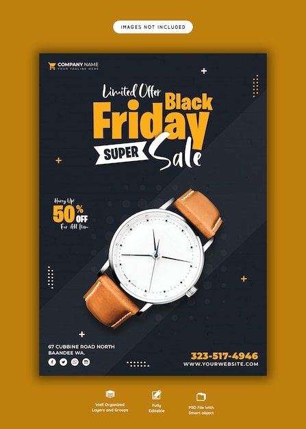 Free PSD black friday super sale flyer template