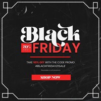 Free PSD black friday super sale frame with text composition