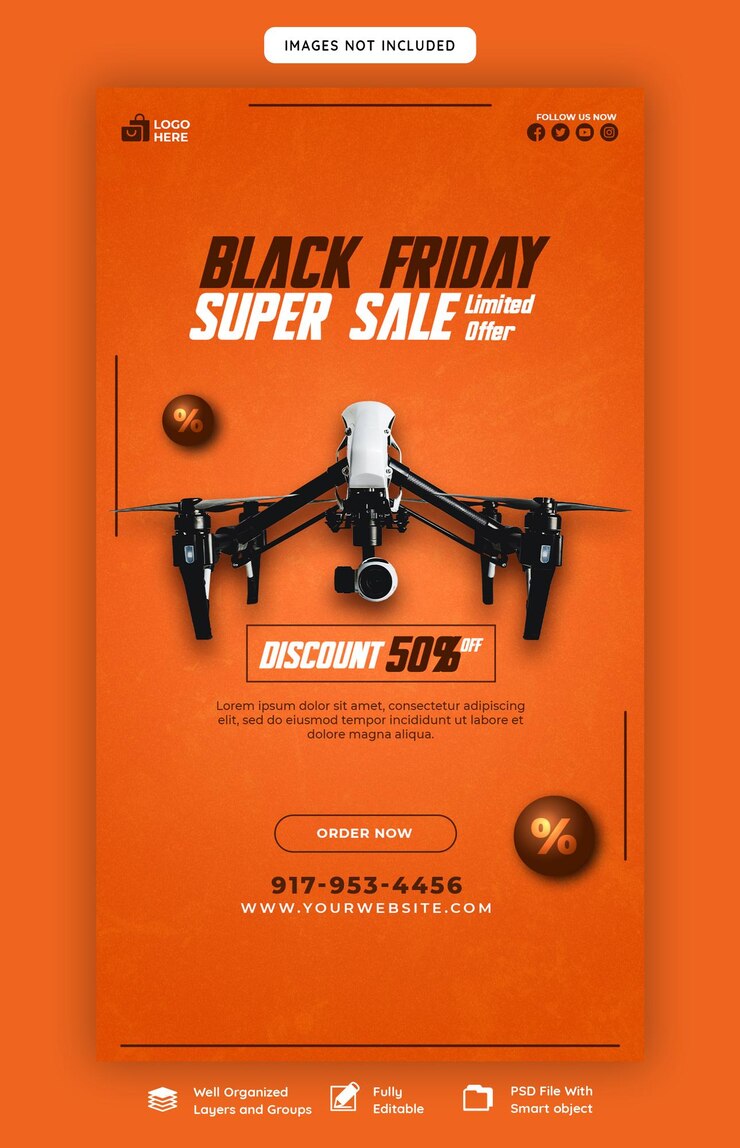 Free PSD black friday super sale instagram and facebook story banner template