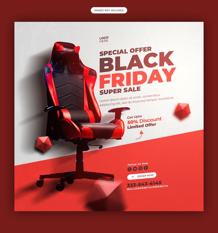 Free PSD black friday super sale social media banner or instagram post template